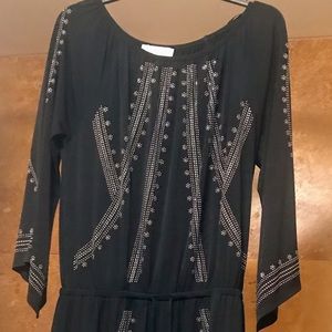 Michael Michael Kors Embellished Black Silk Dress
